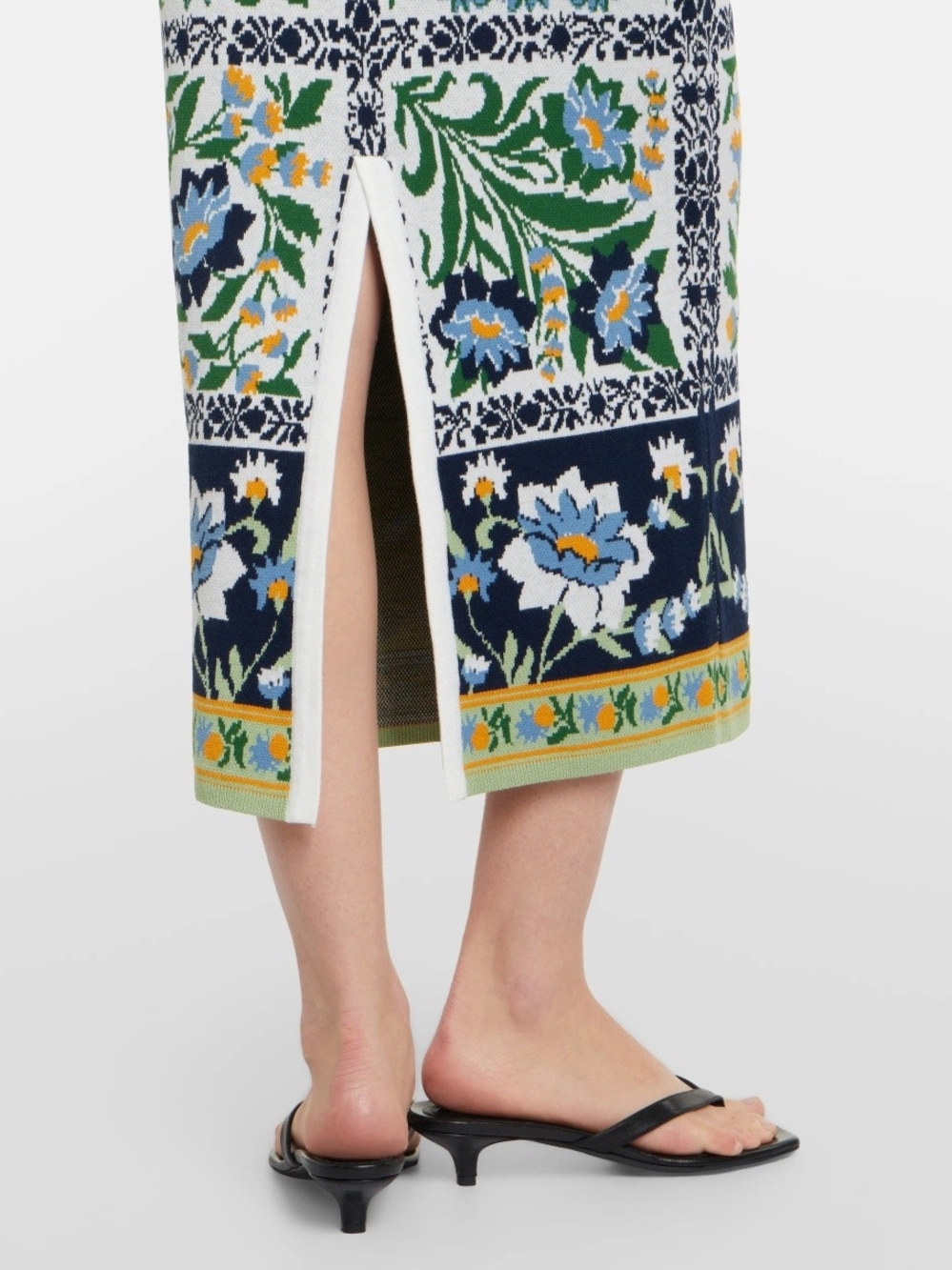 FARM Rio Navy, Blue and Green Floral Patchwork Midi Dress - Picture 4 of 5